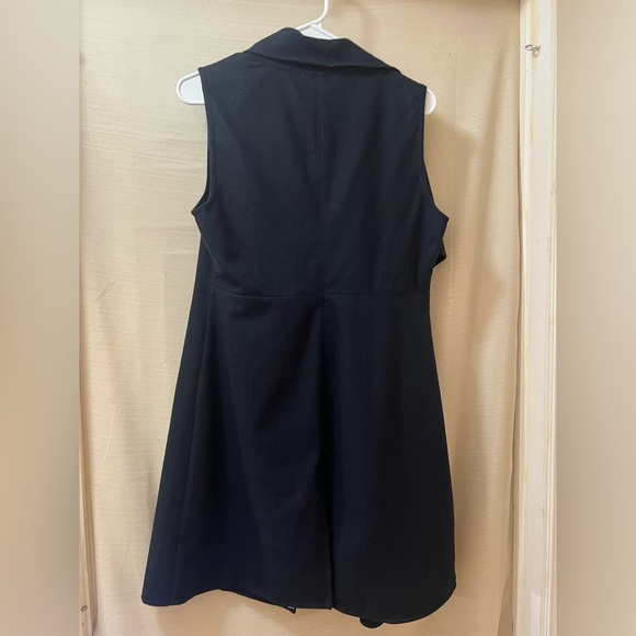 Sugarlips Elegant Black Wool Vest Coat Size Medium Open Front - Picture 6 of 8